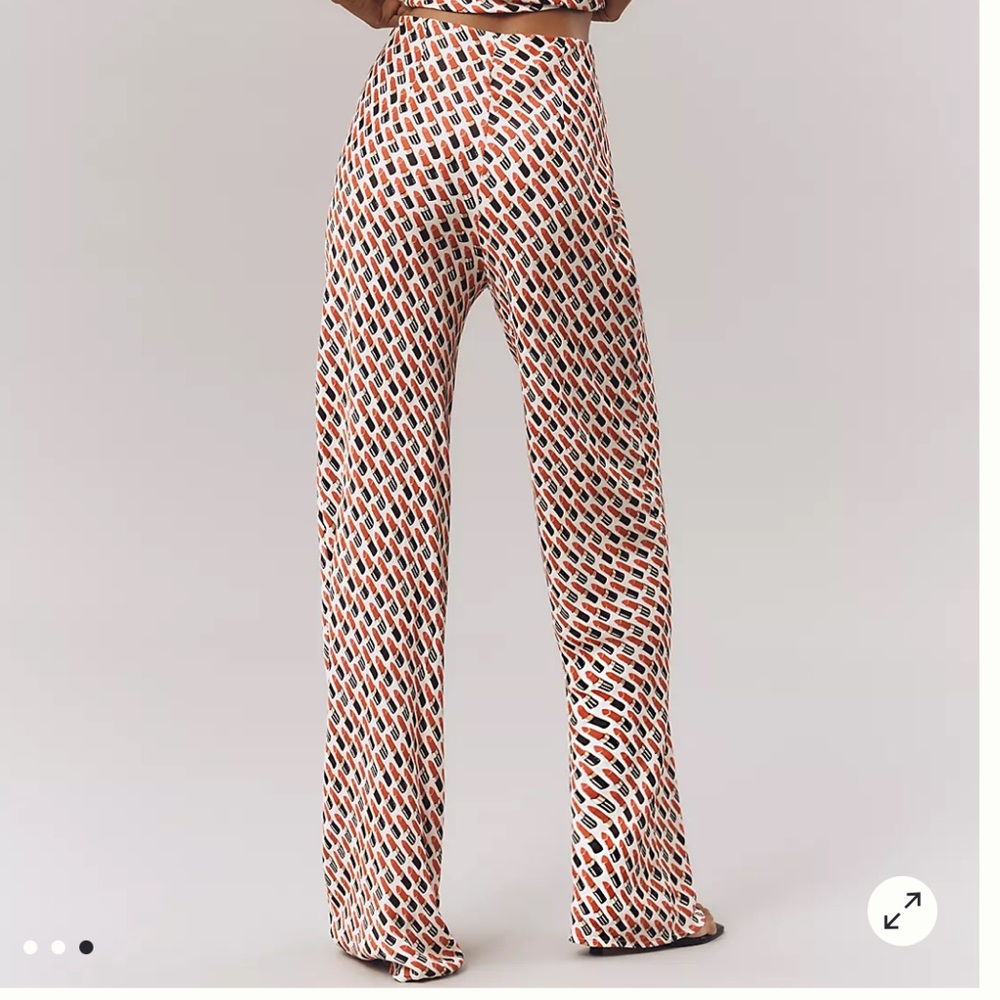 Anthropologie The Tilda Pants: Printed Lipstick Edition Size X-Small - Picture 3 of 10